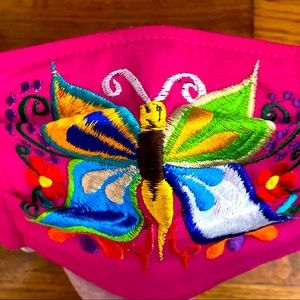 Butterfly embroidered mask